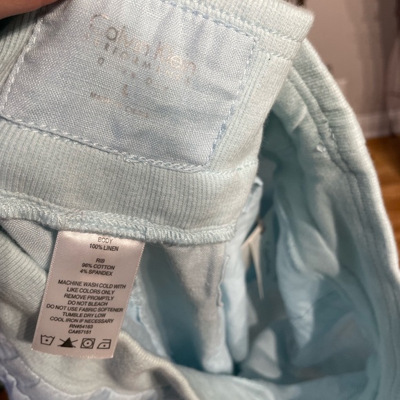 NWT Linen Performance Mint Tapered Skinny Trousers Summer Casual work Drawstring - Picture 5 of 9